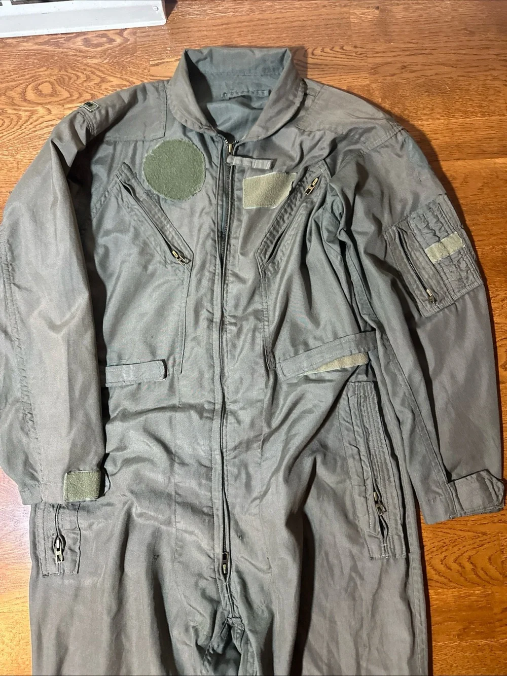Vintage Military Flight Suit Coveralls Mens M/L Green Jumpsuit Distressed 60s